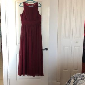 Burgundy evening gown